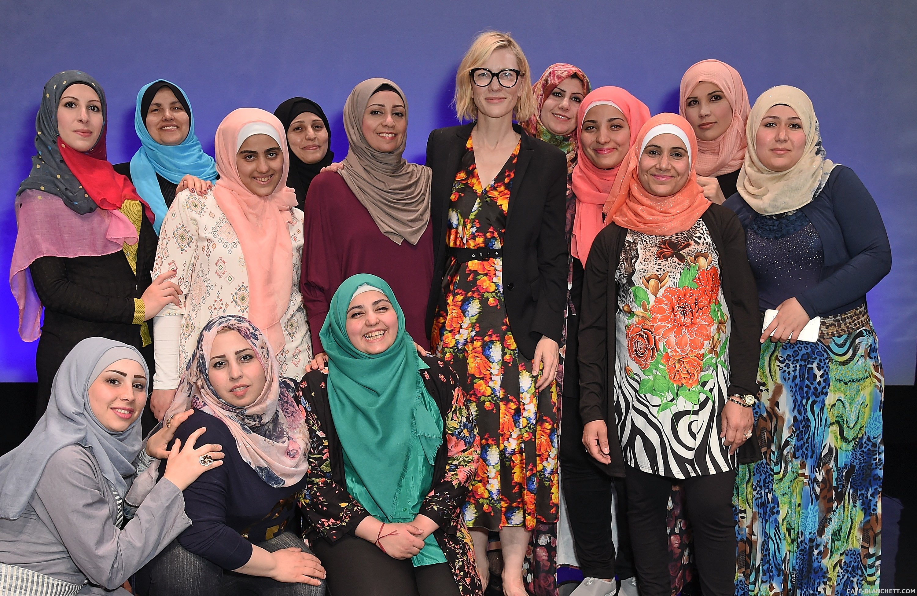 Cate Blanchett visits the cast of “Queens Of Syria” at the Young Vic