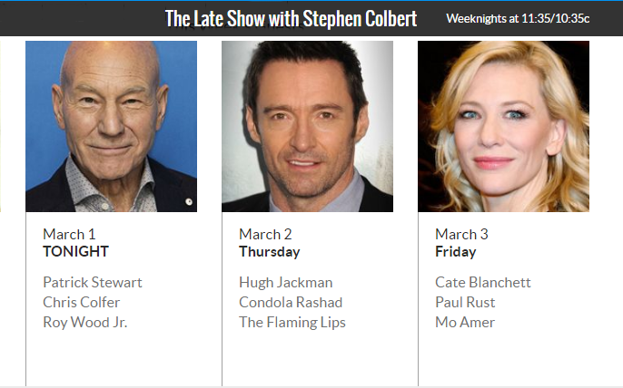 Cate Blanchett to appear on The Late Show with Stephen Colbert – March 3