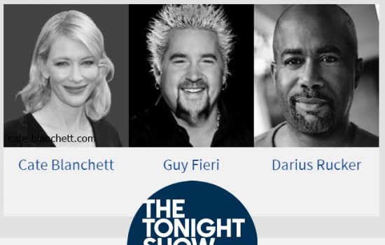 Cate Blanchett will be at The Tonight Show Starring Jimmy Fallon next Thursday