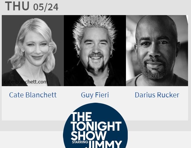 Cate Blanchett will be at The Tonight Show Starring Jimmy Fallon next Thursday