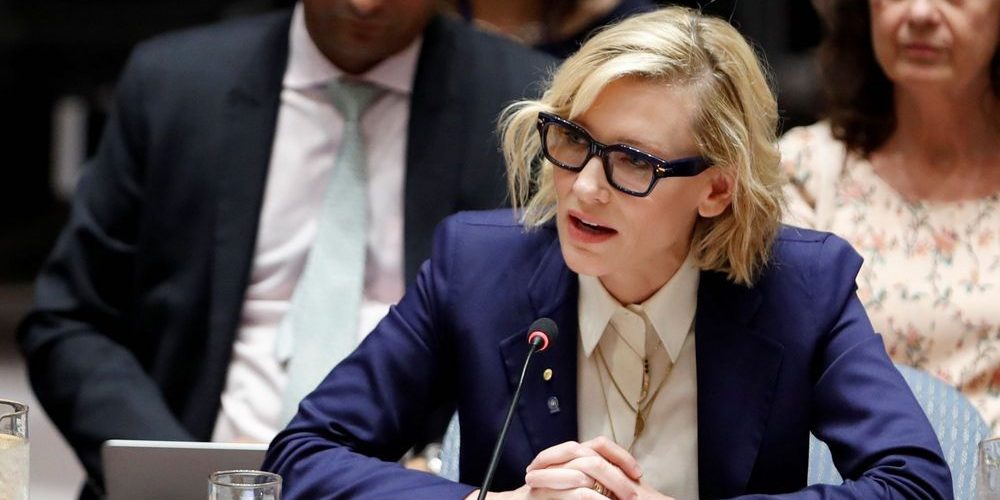 Cate Blanchett UNHCR Goodwill Ambassador addresses the Refugee Crisis during the Security Council meeting