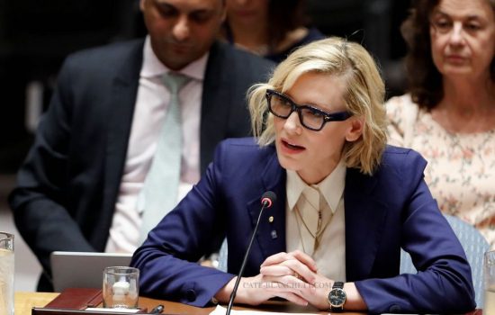 Cate Blanchett UNHCR Goodwill Ambassador addresses the Refugee Crisis during the Security Council meeting