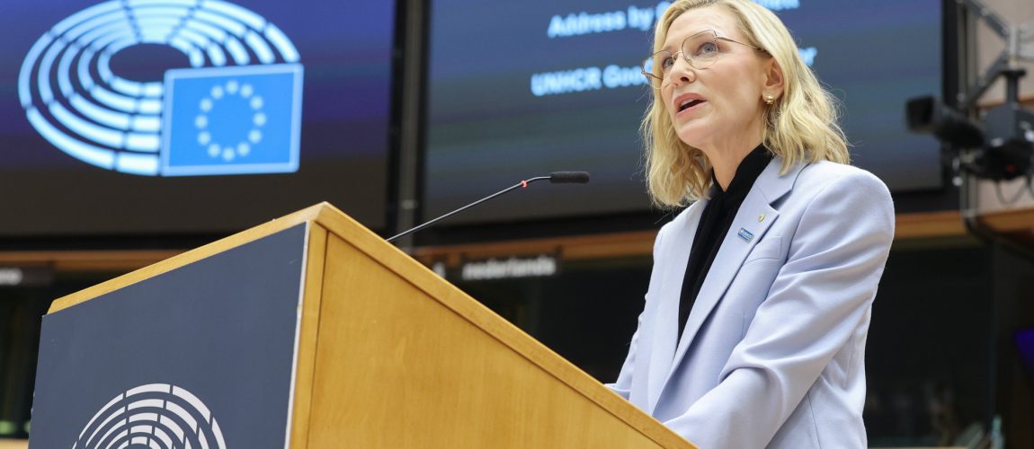 UNHCR Goodwill Ambassador Cate Blanchett addresses European Parliament